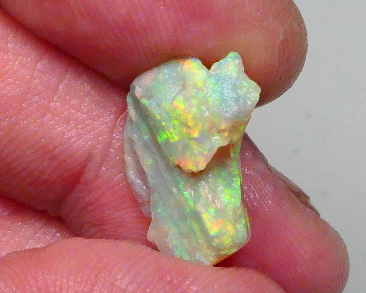 Bright Yellow dominant Multicolour Cutters knobby/fossil opal rough 5.25cts Lightning Ridge Material with Nice oranges as well 20x11x6mm  Lot B4-A704