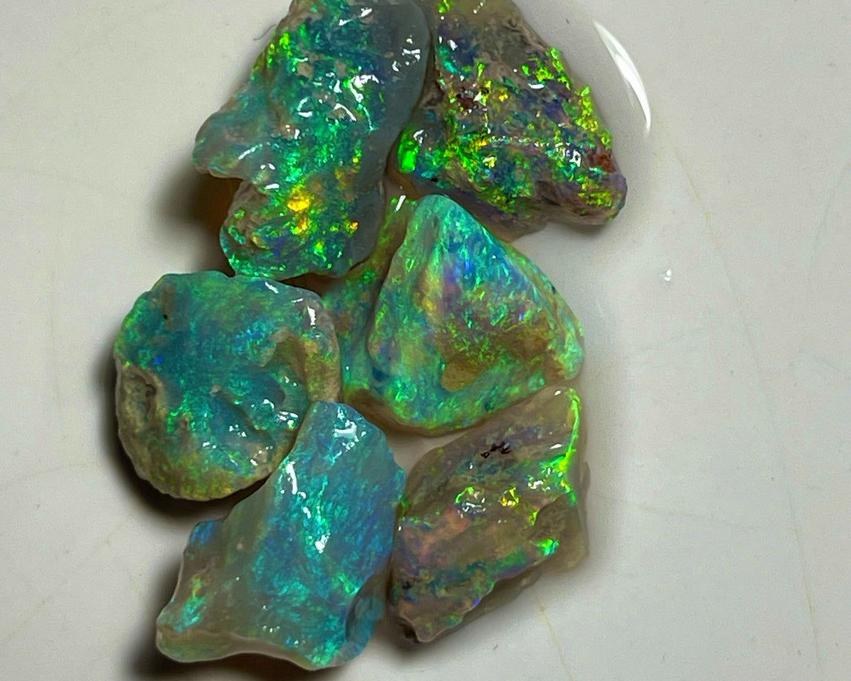 Super Bright  !!! Lightning Ridge 18.75cts 12x8x7 to 14x7x4 mm Bid for Australian opal raw/rough/rubbed/polished £1 No Reserve Auctions Details to come Lot B4-A886