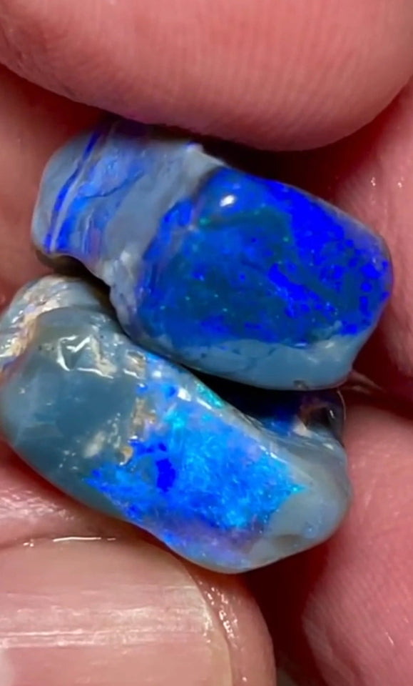 Lighting Ridge 38.75cts 29x17x8 &amp; 18x13x9 mm Bid for Australian opal raw/rough/rubbed/polished £1 No Reserve Auctions Details to come Lot B4-A875
