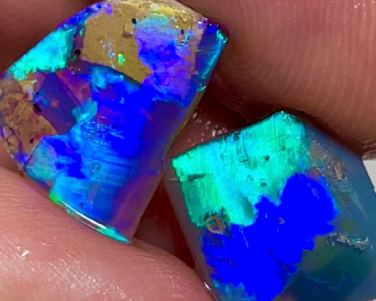 Lightning Ridge Rubs 8.20cts 12x12x5mm & 15x10x2.5mm Bid-4.com Bid for Australian opal raw/rough/rubbed/polished £1 No Reserve Auctions Details to come Lot B4-A865