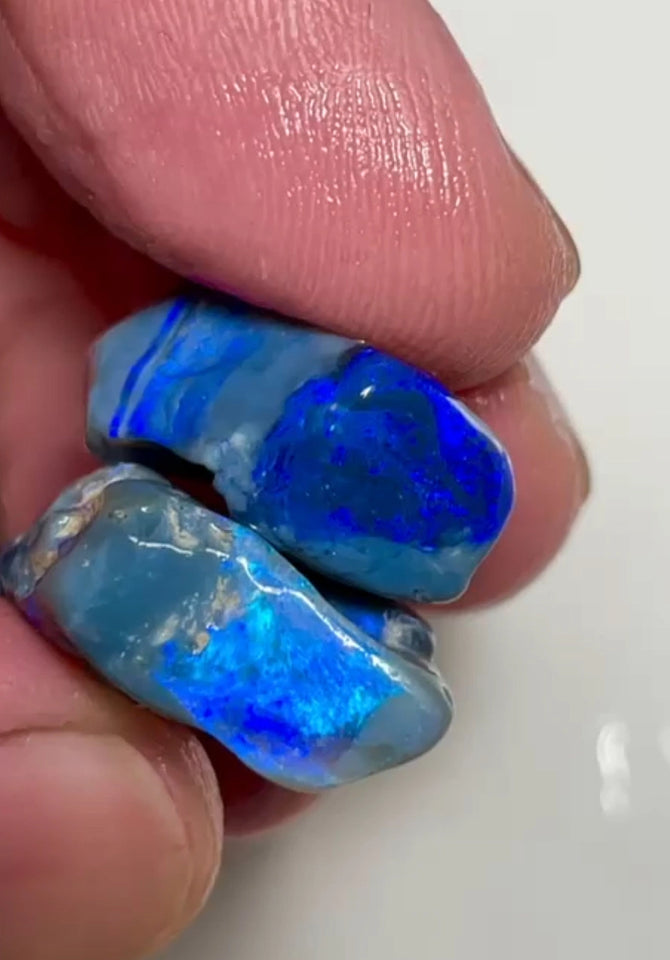 Lighting Ridge 38.75cts 29x17x8 &amp; 18x13x9 mm Bid for Australian opal raw/rough/rubbed/polished £1 No Reserve Auctions Details to come Lot B4-A875