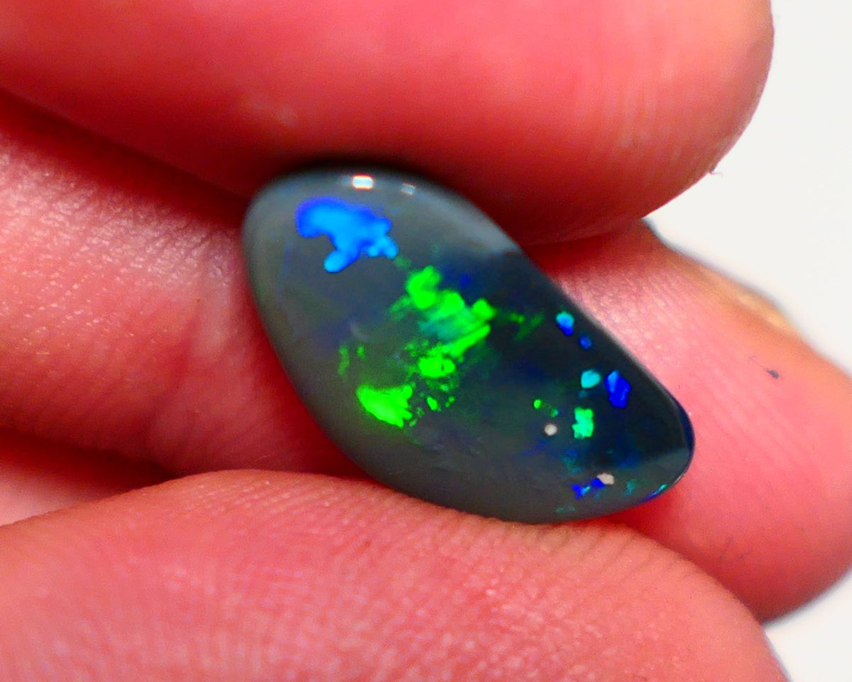 Lightning Ridge Jewellery Grade Dark Opal Gemstones Bright Multi colours 2.30cts 17x9x2mm Lot B4-A150