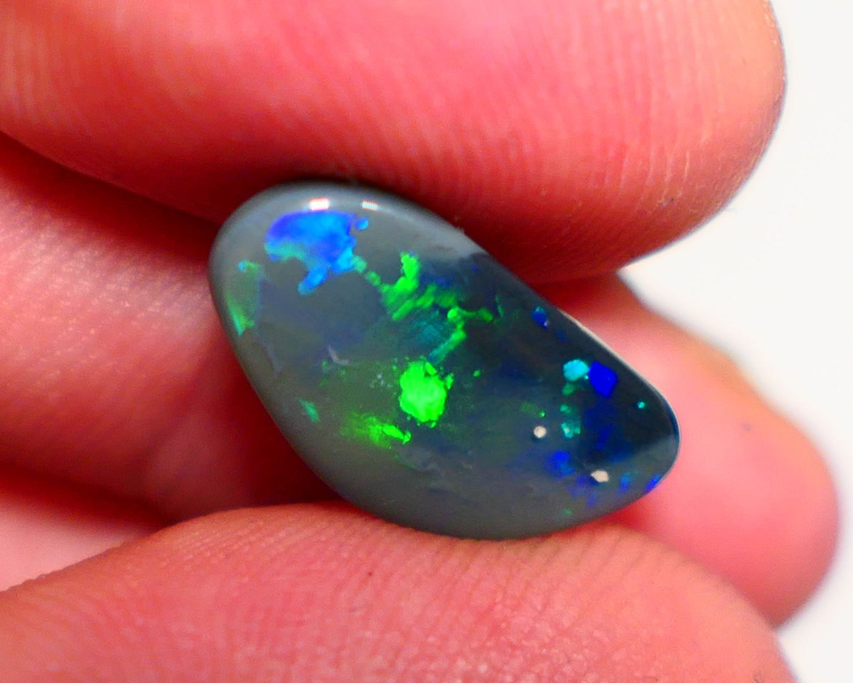 Lightning Ridge Jewellery Grade Dark Opal Gemstones Bright Multi colours 2.30cts 17x9x2mm Lot B4-A150