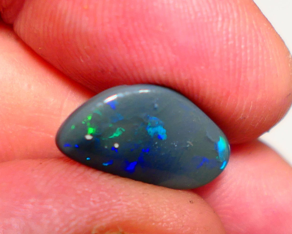 Lightning Ridge Jewellery Grade Dark Opal Gemstones Bright Multi colours 2.30cts 17x9x2mm Lot B4-A150