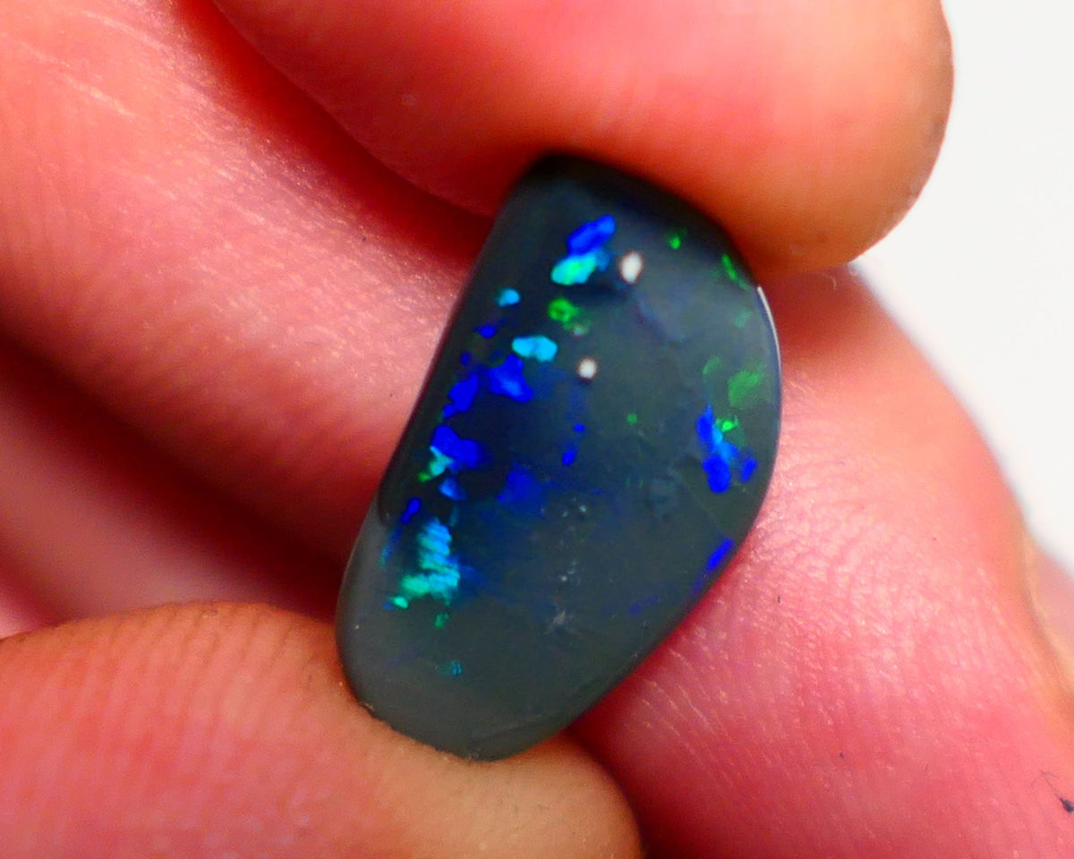 Lightning Ridge Jewellery Grade Dark Opal Gemstones Bright Multi colours 2.30cts 17x9x2mm Lot B4-A150