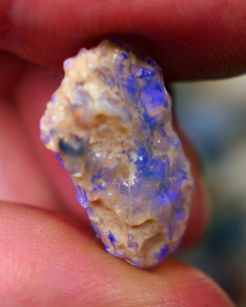 Lightning Ridge Grey base knobby opal formation rough 11.00cts Lots of blues fires to carve/cut 22x11x10mm  Lot B4-A281