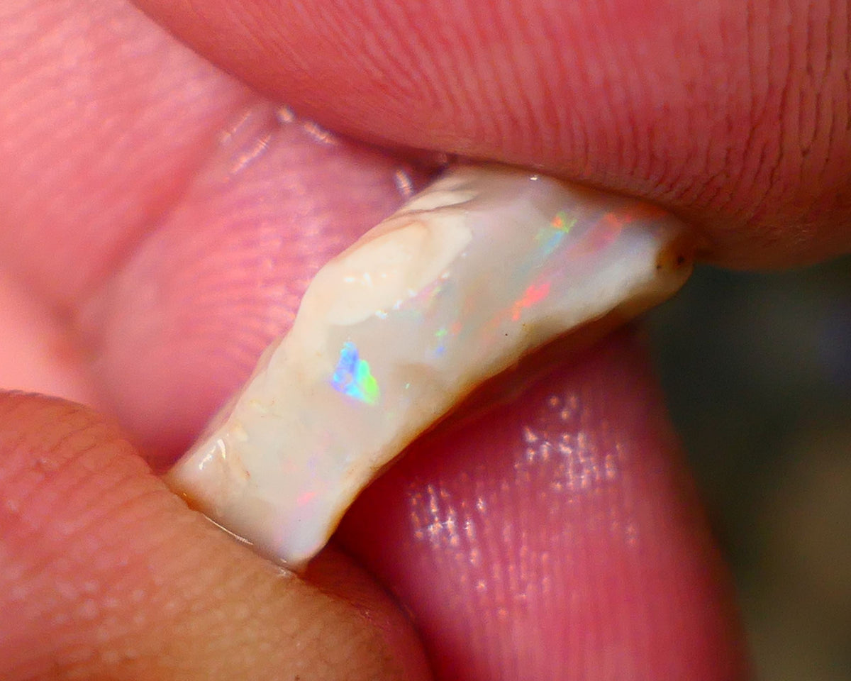 Lightning Ridge small Light Base Multicolour Seam opal rough 4.50cts Red/Oranges in bar to cut 17x8x6mm   B4-A166