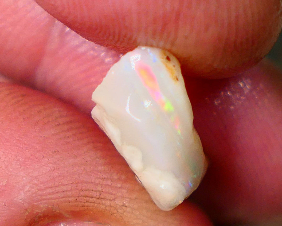 Lightning Ridge small Light Base Multicolour Seam opal rough 4.50cts Red/Oranges in bar to cut 17x8x6mm   B4-A166