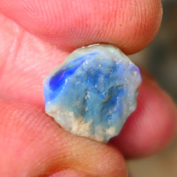 Lightning Ridge Dark Base knobby opal rough 4.75cts Bright Blue colours to gamble 12x12x5mm  B4-A164