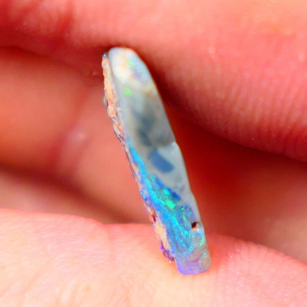 Small But gorgeous L/Ridge Seam opal rough to cut 2.40cts Bright Green & Blue fires 15x8x2mm  Lot B4-A148