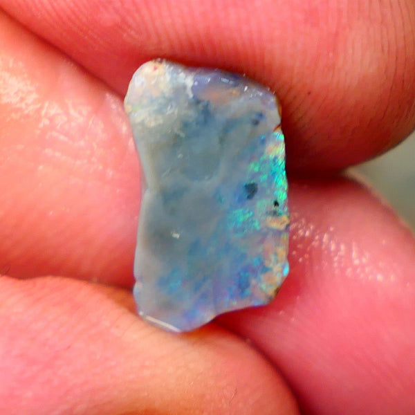 Small But gorgeous L/Ridge Seam opal rough to cut 2.40cts Bright Green & Blue fires 15x8x2mm  Lot B4-A148