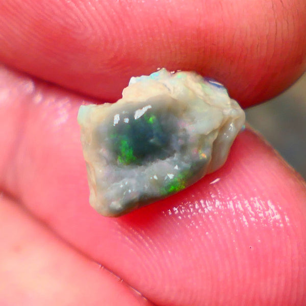 Lighting Ridge Pea Knobby 3.00cts Dark Base with nice greens to gamble 12x8x7mm Lot B4-A144