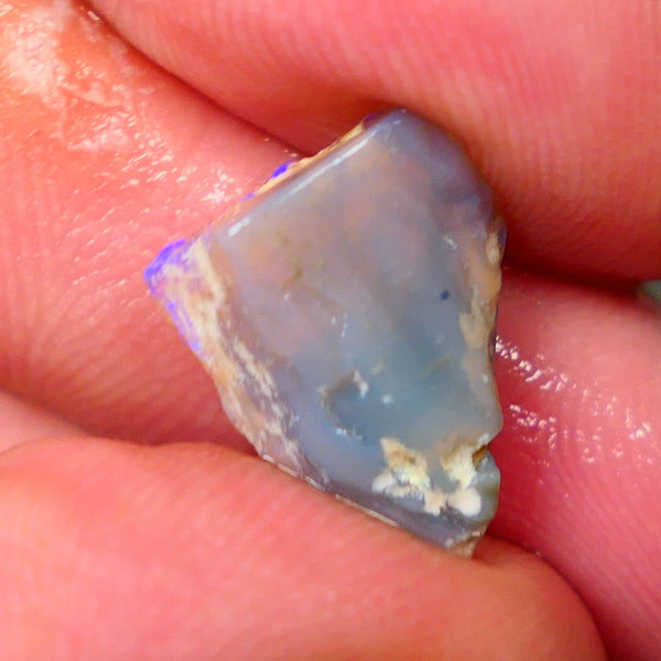 Lightning Ridge Crystal knobby opal formation rough 4.90cts Bright Blues showing through the skin to gamble 15x12x6mm Lot  B4-A011