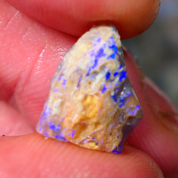 Lightning Ridge Crystal knobby opal formation rough 4.90cts Bright Blues showing through the skin to gamble 15x12x6mm Lot  B4-A011