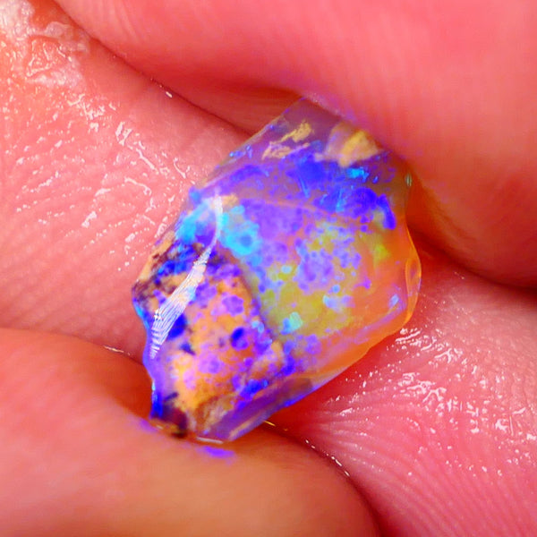 Lightning Ridge Opalised Wood Fossil Rub/rough 2.25cts Bright Gorgeous Greens & Blues 15x9x3mm Lot B4-A010
