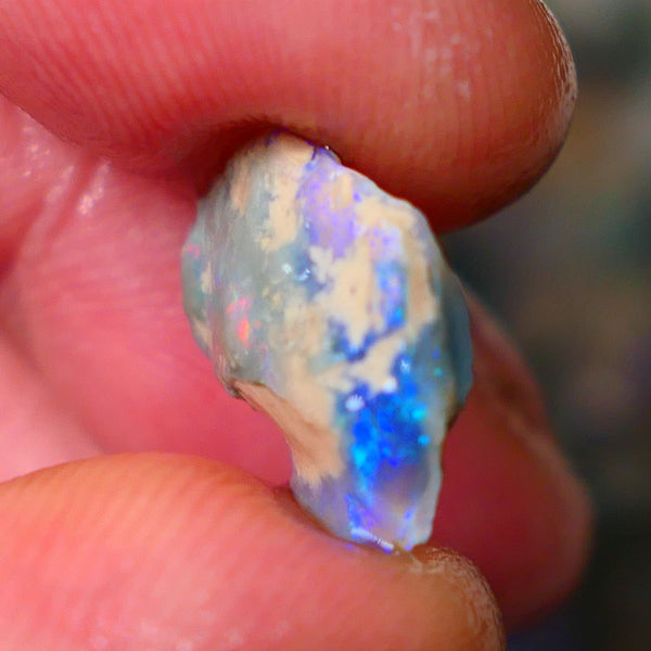 Lightning Ridge Dark Crystal Knobby opal formation rough 3.40cts Bright Gorgeous blues to gamble 16x11x4mm Lot B4-A007