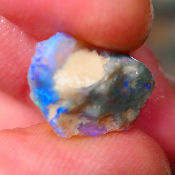 Lightning Ridge Dark Crystal Knobby opal formation rough 3.40cts Bright Gorgeous blues to gamble 16x11x4mm Lot B4-A007