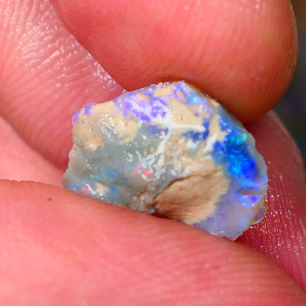 Lightning Ridge Dark Crystal Knobby opal formation rough 3.40cts Bright Gorgeous blues to gamble 16x11x4mm Lot B4-A007