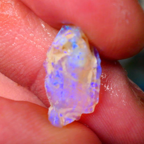 Lightning Ridge Crystal Seam opal rough 4.15cts Bright Light Blue colours to cut 18x10x5mm Lot  B4-A005