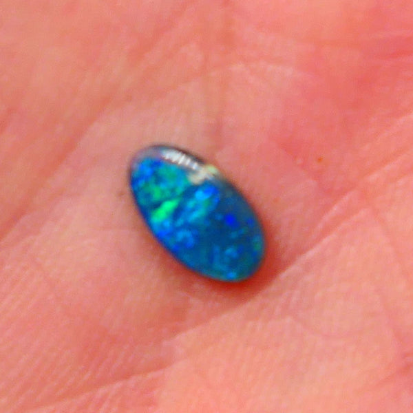 Lightning Ridge Dark Base Opal Gemstone 0.50cts Green & Blue fires ready to set 8x5x1.5mm  Lot B4-A105