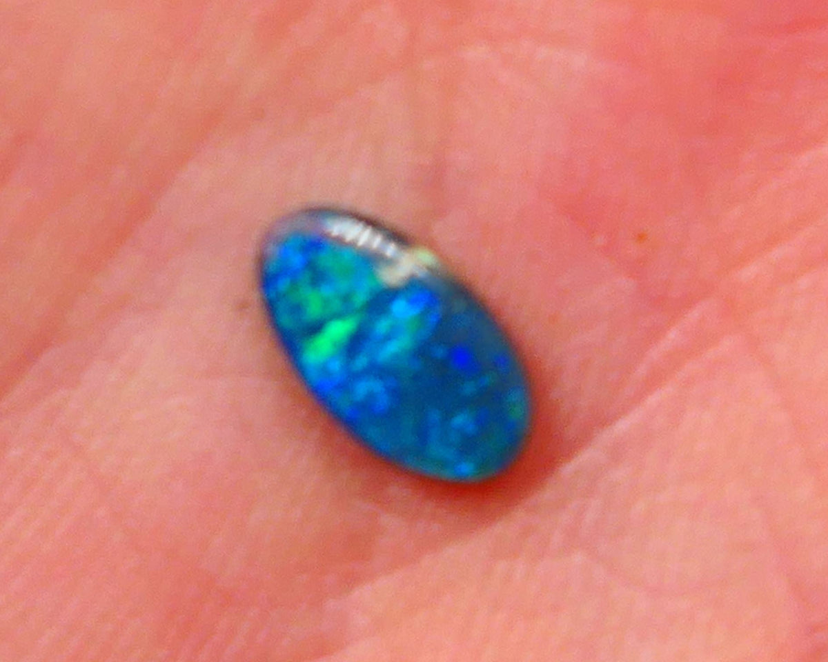 Lightning Ridge Dark Base Opal Gemstone 0.50cts Green & Blue fires ready to set 8x5x1.5mm  Lot B4-A105