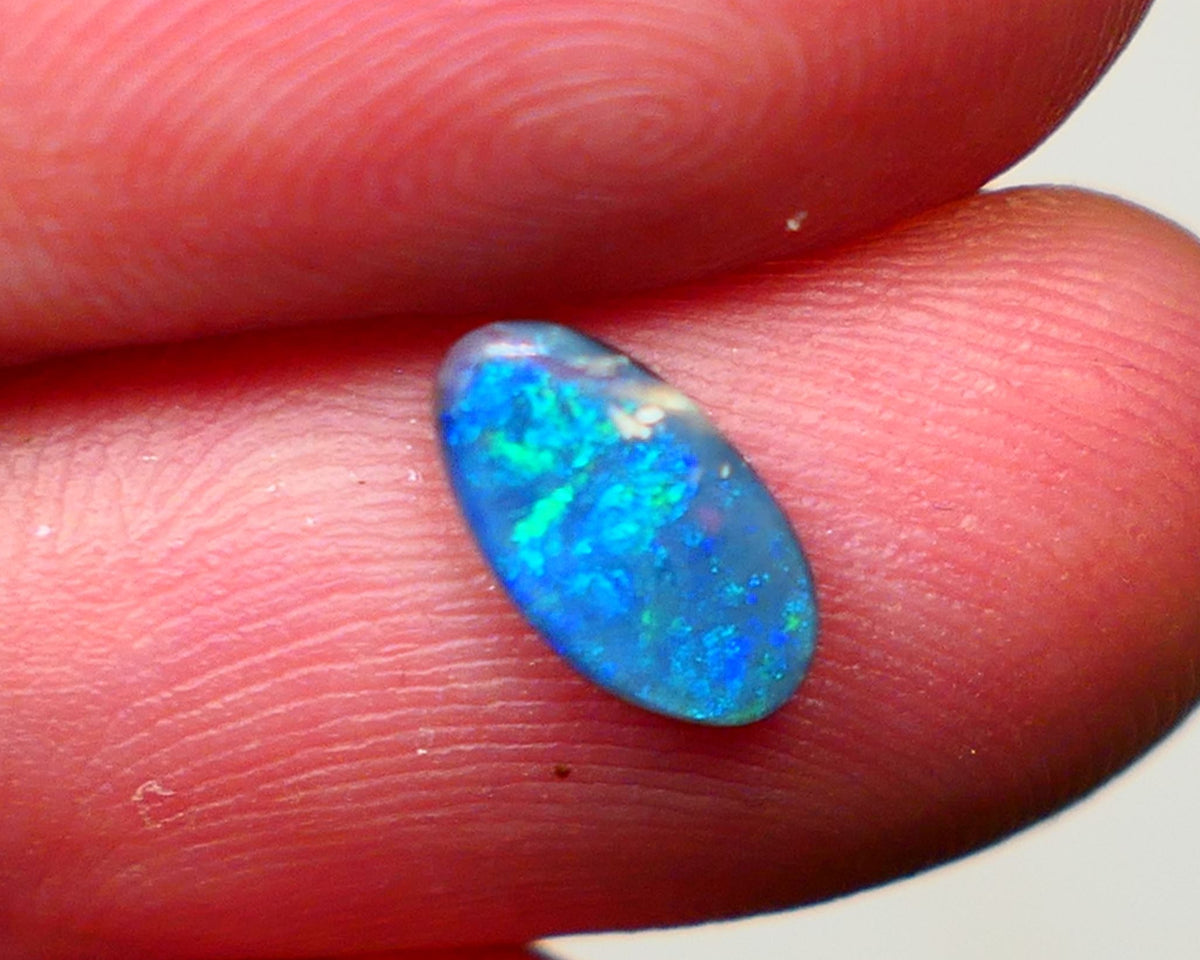 Lightning Ridge Dark Base Opal Gemstone 0.50cts Green & Blue fires ready to set 8x5x1.5mm  Lot B4-A105