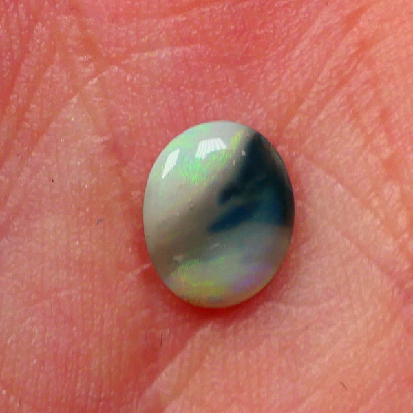 Lightning Ridge Dark Opal Polished Gemstone 0.70cts Nice Fires to face 8x7x1.5mm Lot B4-A002