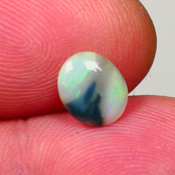 Lightning Ridge Dark Opal Polished Gemstone 0.70cts Nice Fires to face 8x7x1.5mm Lot B4-A002