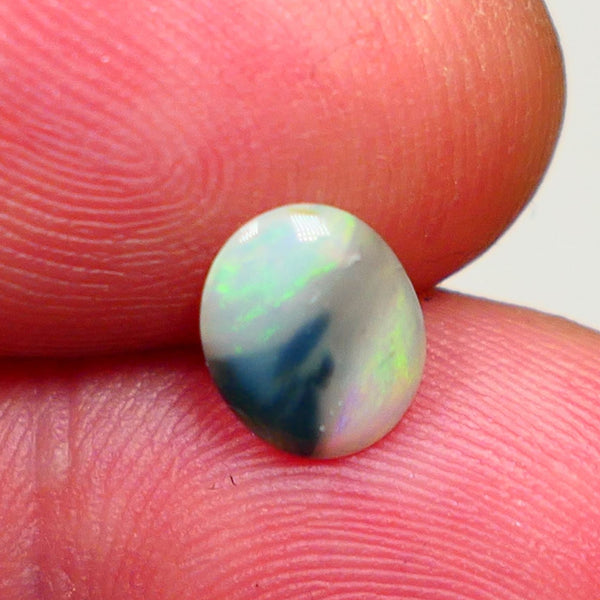 Lightning Ridge Dark Opal Polished Gemstone 0.70cts Nice Fires to face 8x7x1.5mm Lot B4-A002
