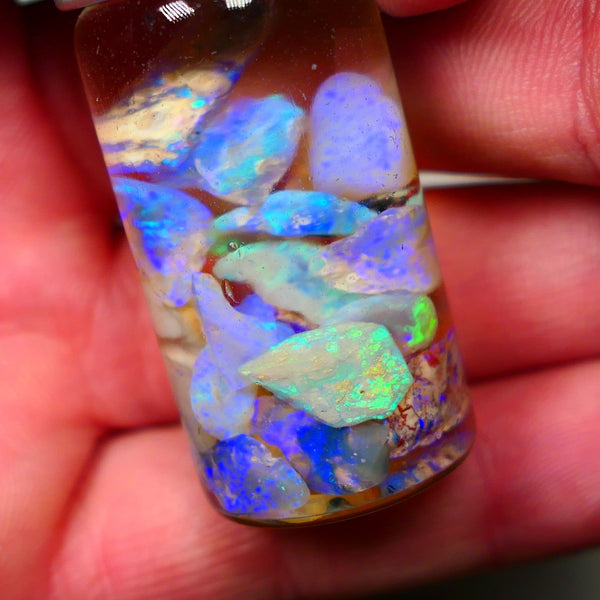 Lightning Ridge Bright rough opals 31.00cts stunning Little Candies 10mm to chip size Jar not included Lot  B4-A001