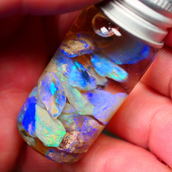 Lightning Ridge Bright rough opals 31.00cts stunning Little Candies 10mm to chip size Jar not included Lot  B4-A001