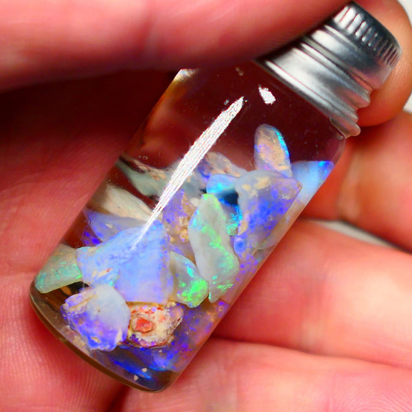 Lightning Ridge Bright rough opals 31.00cts stunning Little Candies 10mm to chip size Jar not included Lot  B4-A001
