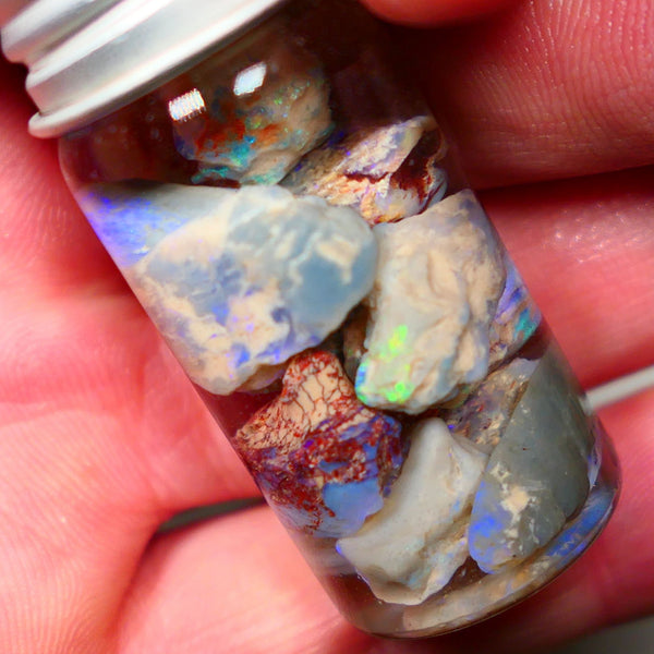 Lightning Ridge Knobby opal rough 45.00 Lots of colours to go at here mixed bases 15mm to 5mm range Jar not included Lot B4-A008