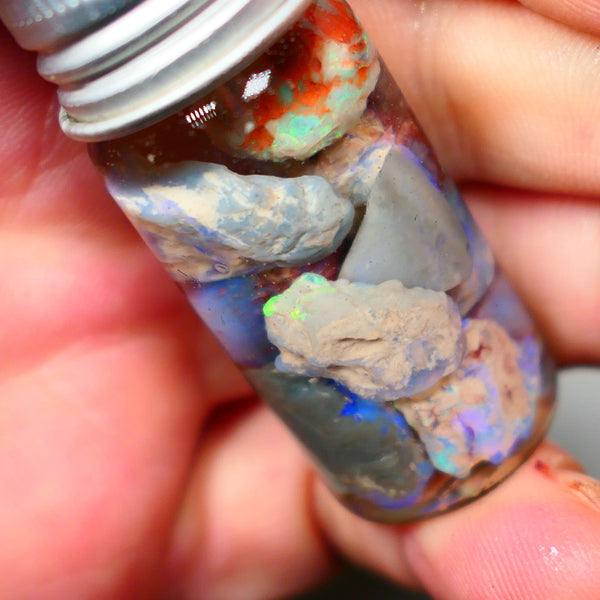 Lightning Ridge Knobby opal rough 45.00 Lots of colours to go at here mixed bases 15mm to 5mm range Jar not included Lot B4-A008