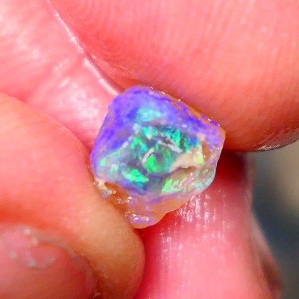 Lightning Ridge Small Bright Crystal Knobby opal rough 2.10cts Gorgeous Greens & Blues 8x7x6mm  Lot B4-A185