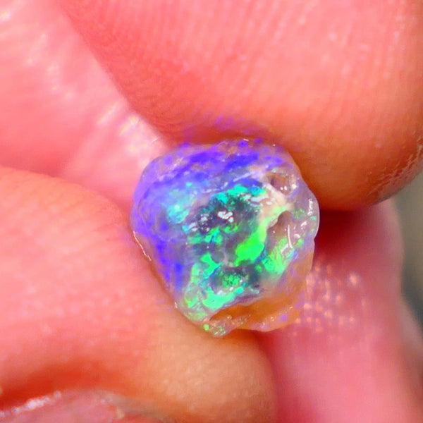 Lightning Ridge Small Bright Crystal Knobby opal rough 2.10cts Gorgeous Greens & Blues 8x7x6mm  Lot B4-A185