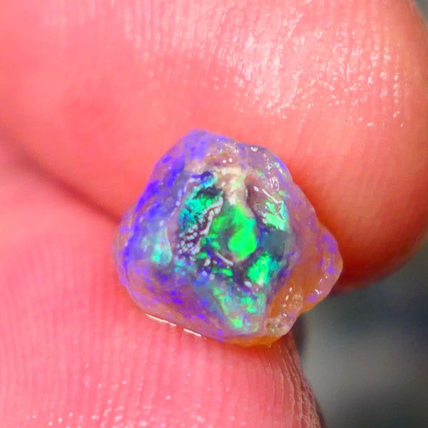 Lightning Ridge Small Bright Crystal Knobby opal rough 2.10cts Gorgeous Greens & Blues 8x7x6mm  Lot B4-A185