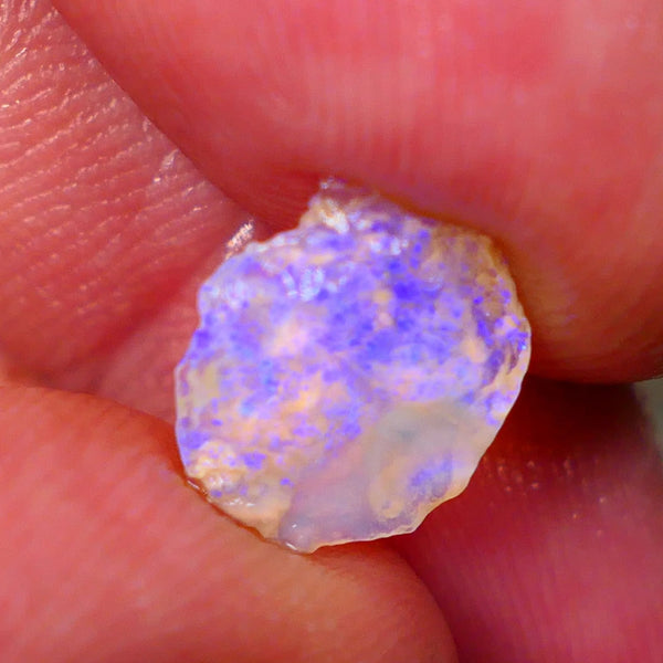 Lightning Ridge Thin Crystal Knobby opal rough 1.50cts Bright Light Blue fires 12x9x2mm Lot B4-A188