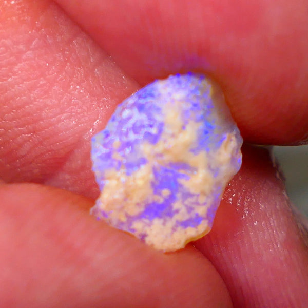 Lightning Ridge Thin Crystal Knobby opal rough 1.50cts Bright Light Blue fires 12x9x2mm Lot B4-A188