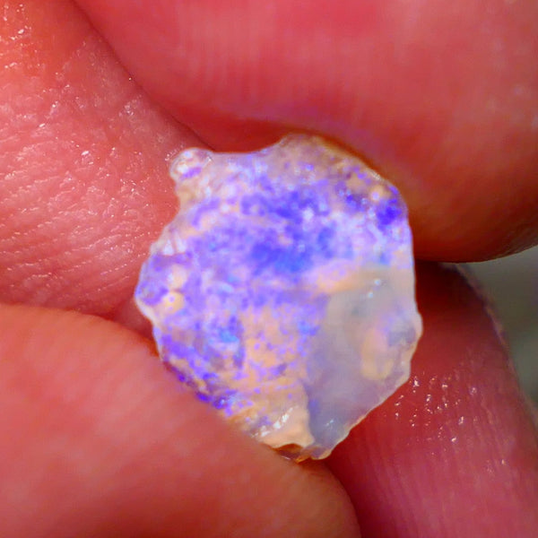 Lightning Ridge Thin Crystal Knobby opal rough 1.50cts Bright Light Blue fires 12x9x2mm Lot B4-A188