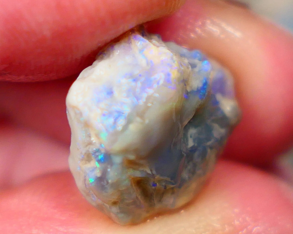 Lightning Ridge Untouched Dark Crystal knobby opal rough 6.10cts Gorgeous tones of Blues to explore sold as gamble Lot B4-A189