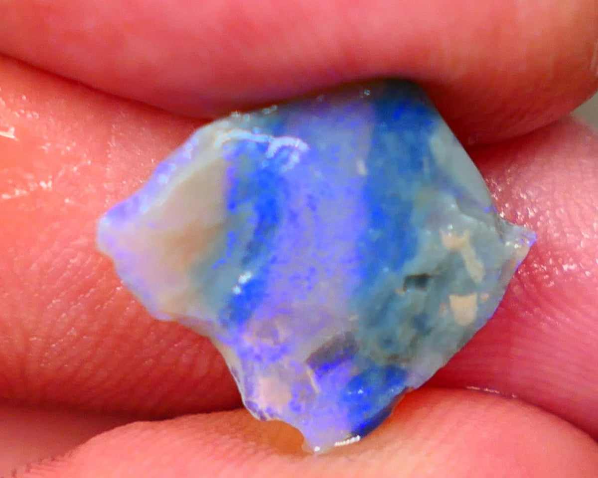 Lightning Ridge Dark Crystal Seam opal rough 2.50cts Thin so suit inlay or backing Bright Light Blue tones 14x13x2mm Lot B4-A190