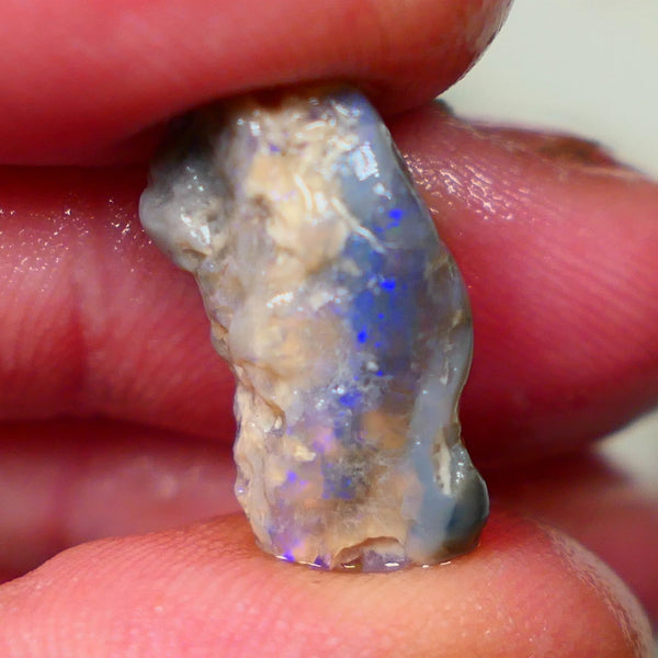 Lightning Ridge Dark Crystal knobby opal rough 7.00cts Bright Blue bar to expose sold as gamble Lot  B4-A194