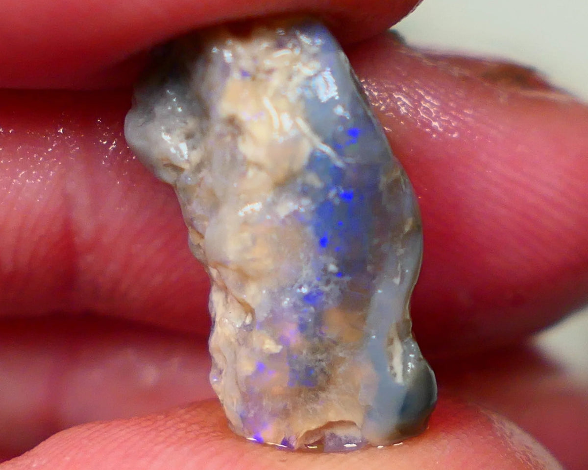 Lightning Ridge Dark Crystal knobby opal rough 7.00cts Bright Blue bar to expose sold as gamble Lot  B4-A194