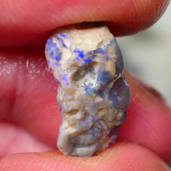 Lightning Ridge Dark Crystal knobby opal rough 7.00cts Bright Blue bar to expose sold as gamble Lot  B4-A194