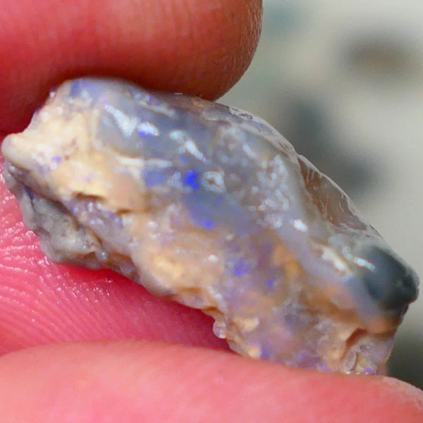 Lightning Ridge Dark Crystal knobby opal rough 7.00cts Bright Blue bar to expose sold as gamble Lot  B4-A194