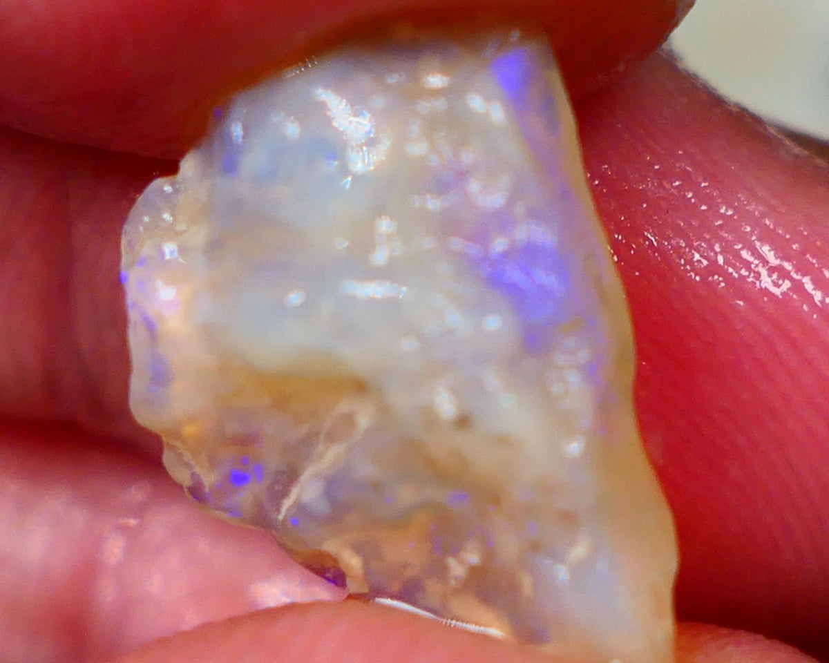 Lightning Ridge Crystal Seam opal rough 4.80cts Blue colours in the bar to gamble 17x12x5mm  LotB4-A198