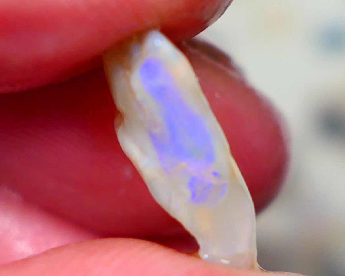 Lightning Ridge Crystal Seam opal rough 4.80cts Blue colours in the bar to gamble 17x12x5mm  LotB4-A198