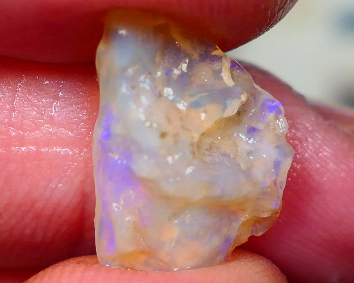 Lightning Ridge Crystal Seam opal rough 4.80cts Blue colours in the bar to gamble 17x12x5mm  LotB4-A198