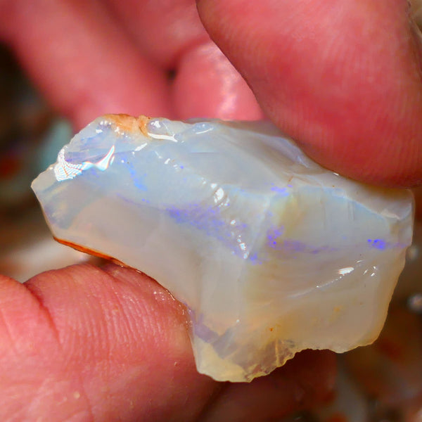 Coober Pedy Big Seam opal rough 78.00cts Lot Blue colours showing to gamble 34x27x18mm  Lot B4-A098